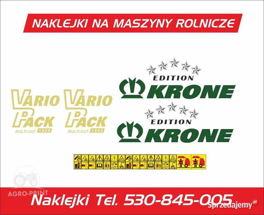 Naklejki Prasa Rolująca Krone Vario Pack różne Pleszew