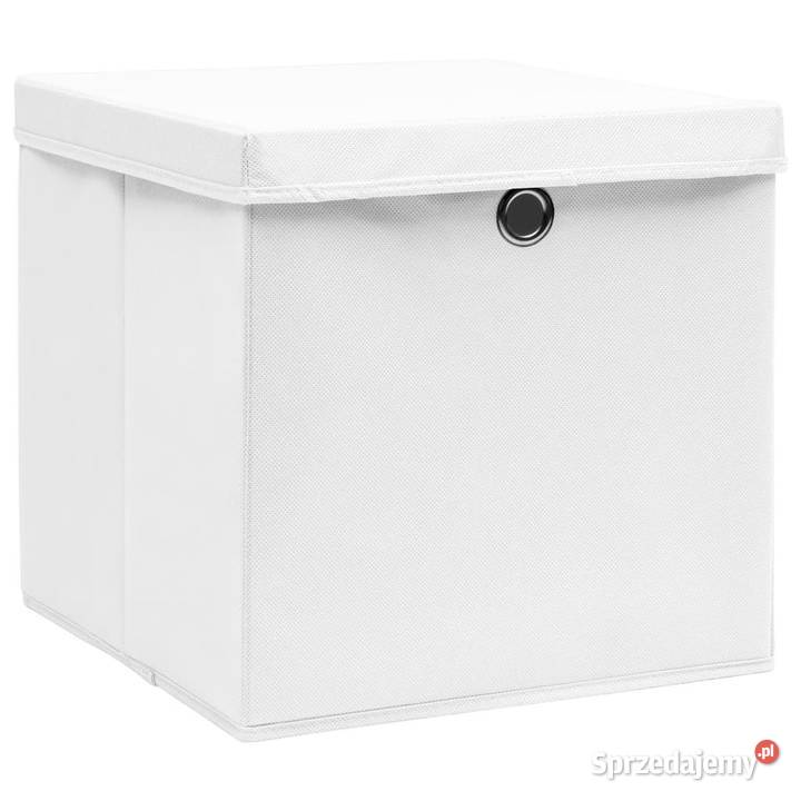 Pudełka z pokrywami 10 białe 32x32x32 tkanina Pozostałe Warszawa