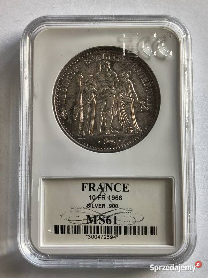 10 franków 1966 Francja Herkules srebro Ag 900