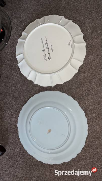 Patera Z bukietem Biała Porcelana i szkło