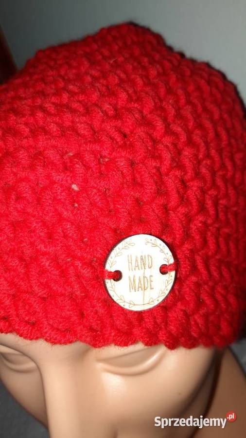 Czapka smerfetkabeanie obłędna czerwień handmade