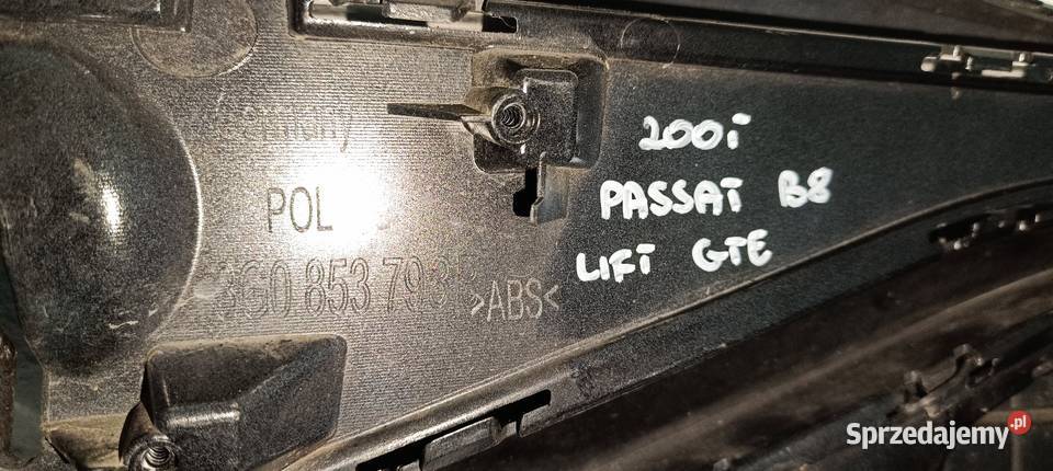 VW PASSAT B8 LIFT GTE KRATKA ZDERZAKA LEWA Zderzaki Lubin