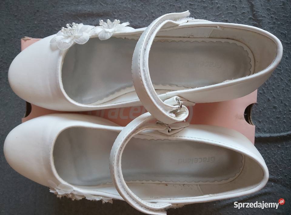 Buty do komunii białe z obcasem 37 22.5cm Jasło