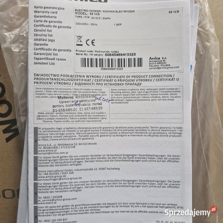 Kuchenka elektryczna AMICA wolnostojące Kuchenki i piekarniki Warszawa