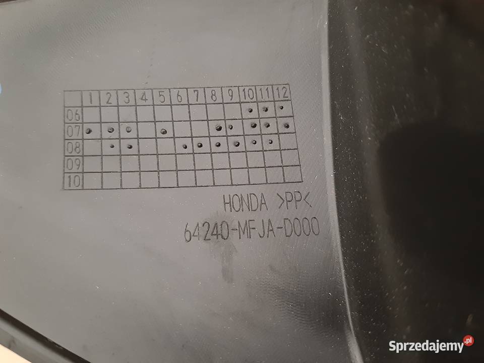 HONDA CBR 600RR WYPEŁNIENIE CZACHY OSŁONA Szyby i owiewki Bieleń