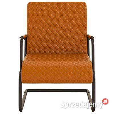 vidaXL Krzesło wspornikowe kremowe obite