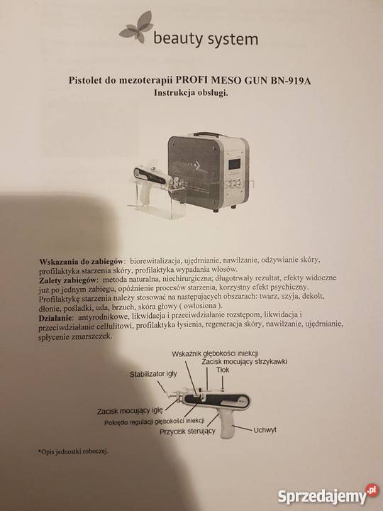 Pistolet do mezoterapii igłowej MESO GUN BN919A Kosmetyka i fryzjerstwo Warszawa