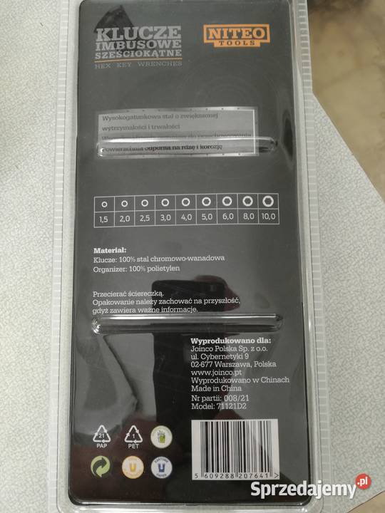 Klucze imbusowe sześciokątne Niteo Dom i Ogród Kędzierzyn-Koźle