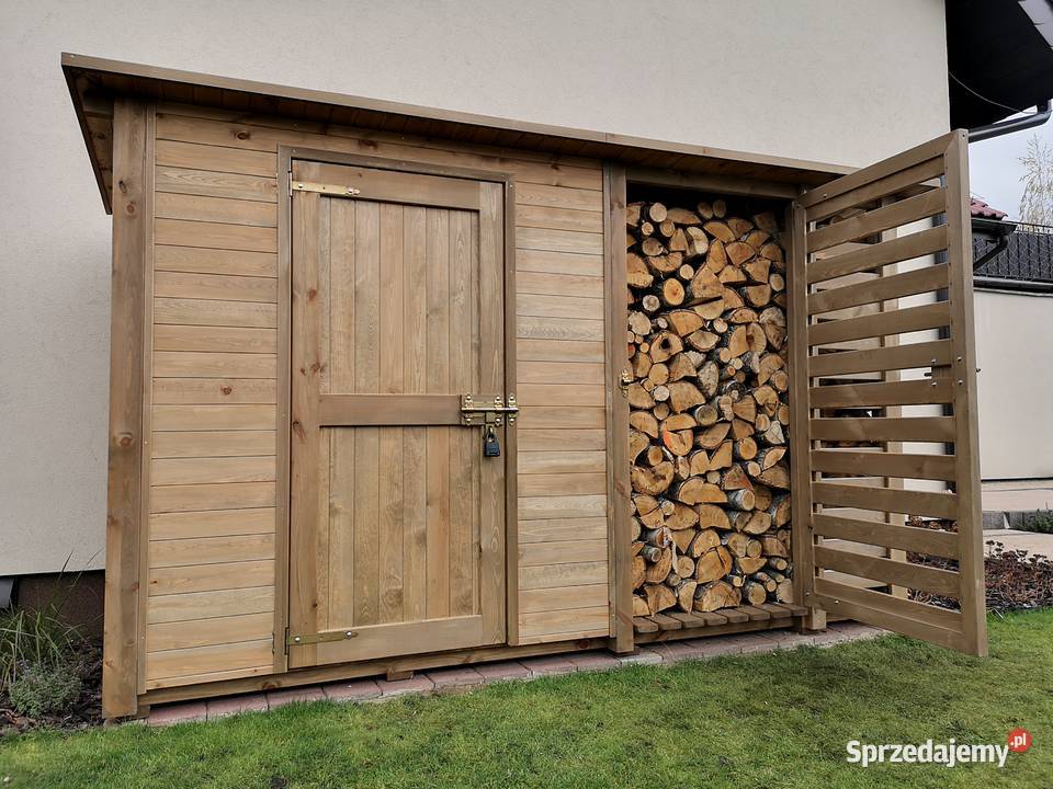 Drewutnia z domkiem narzędziowym domek ogrodowy Kalety