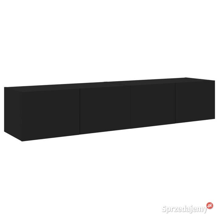 Ścienne szafki TV z LED 2 czarne 80x35x31 mazowieckie Warszawa