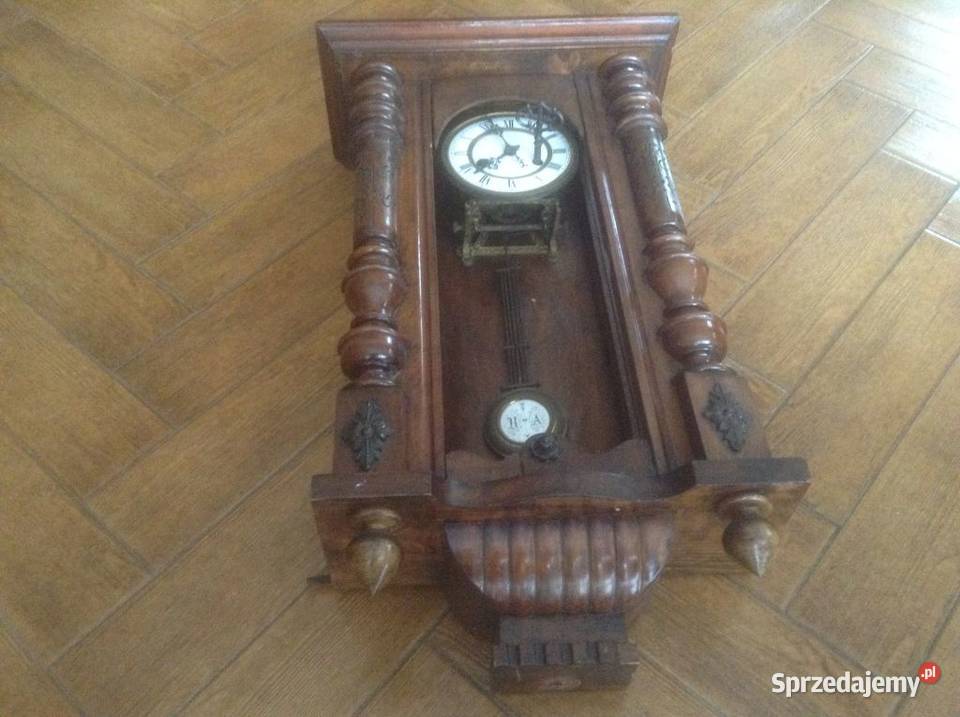 Stary zegar szafkowy wiszący przełom XIX i XXw Opole