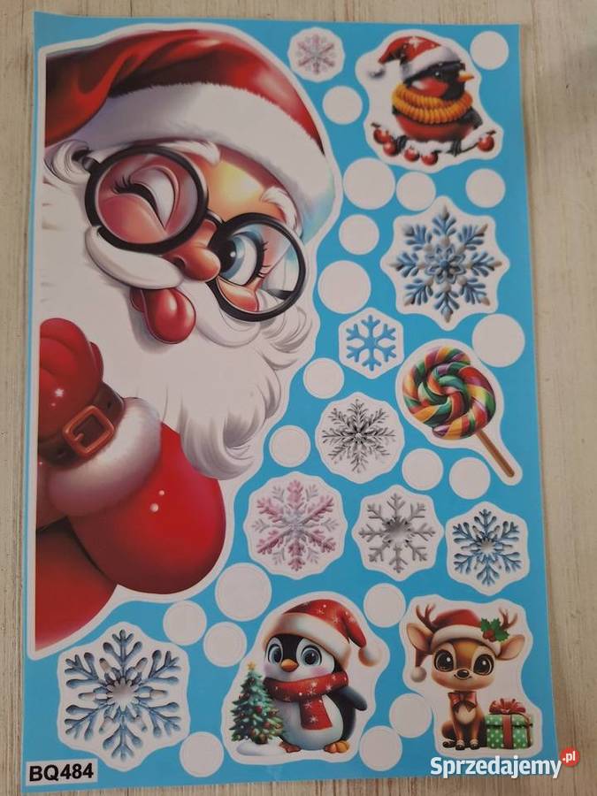 Naklejka świąteczna na okno szybę dekoracja Kalisz