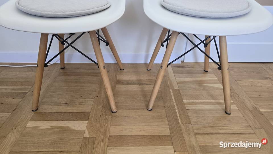 Krzesła białe wysokość 45 2 sztuki