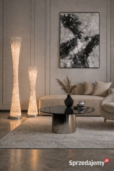 Lampa podłogowa glamour LED Crystal 100 srebrna Golkowice