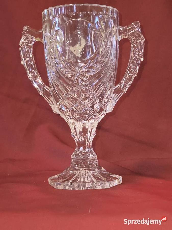 Szklany puchar wazon na stopie art dco szkło Chorzew sprzedam