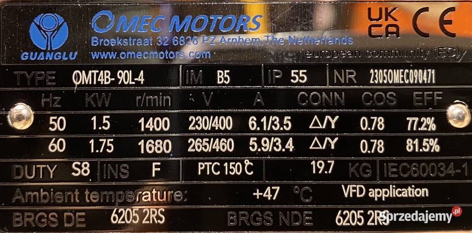 motoreduktor przekładnia 15kW 23obr HAMULEC kujawsko-pomorskie Pigża sprzedam