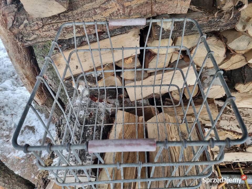 Stary kosz metalowy ocynkowany PRL Lublin