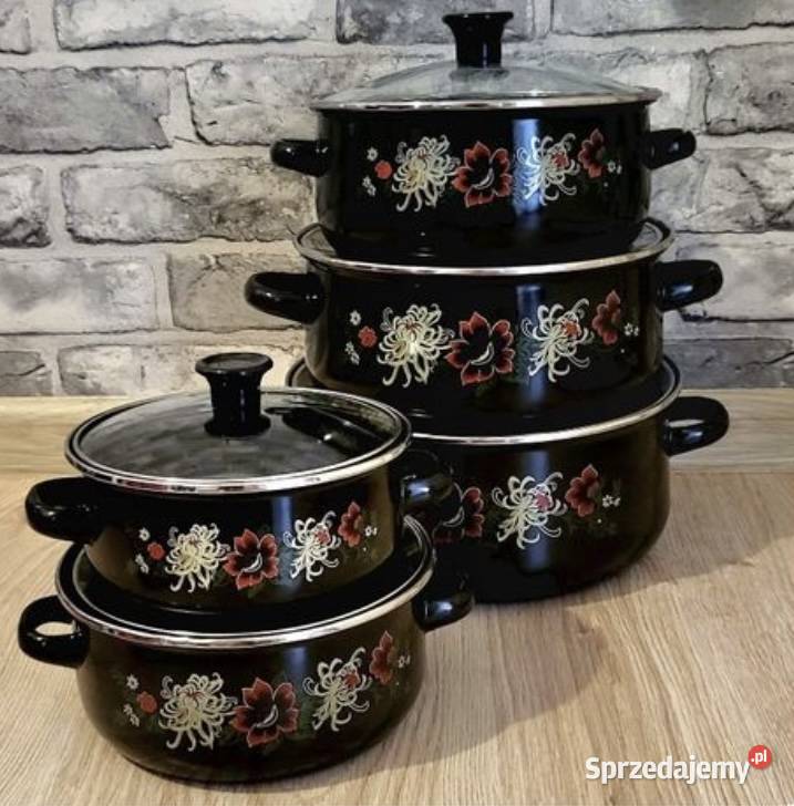 Promocja Garnki emaliowane czarne śląskie Zabrze sprzedam