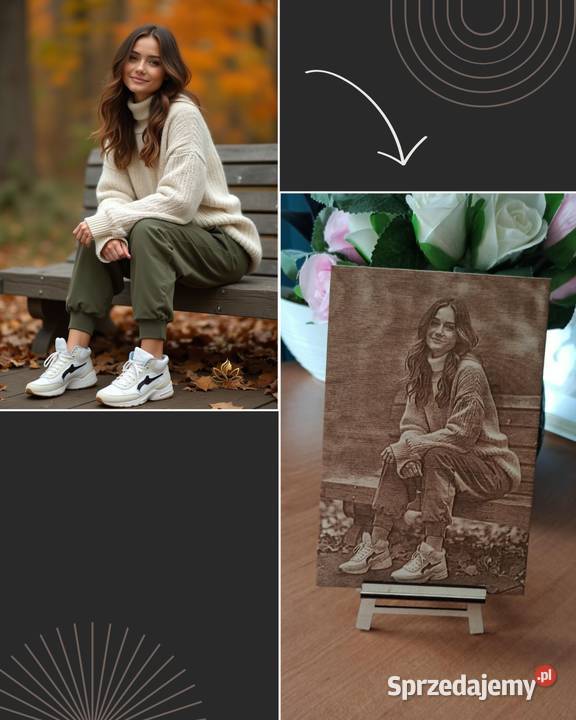 Obraz Grawerowany w Drewnie Personalizowany brązowy Warszawa