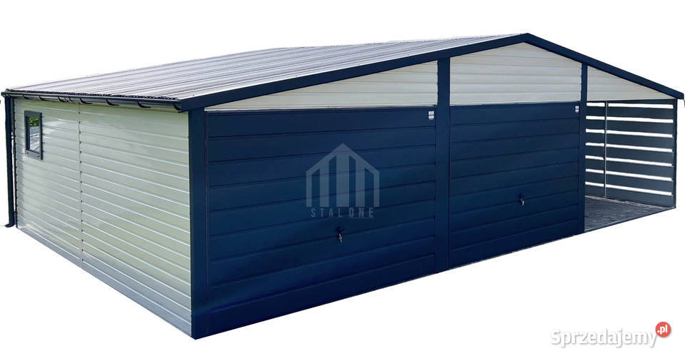 Garaż blaszany 6x6m wiata 3m 2x brama okno drzwi Gorzów Wielkopolski