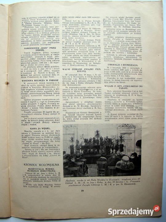 MORZE 6 1932 Organ Ligi Morskiej i Kolonialnej Limanowa sprzedam