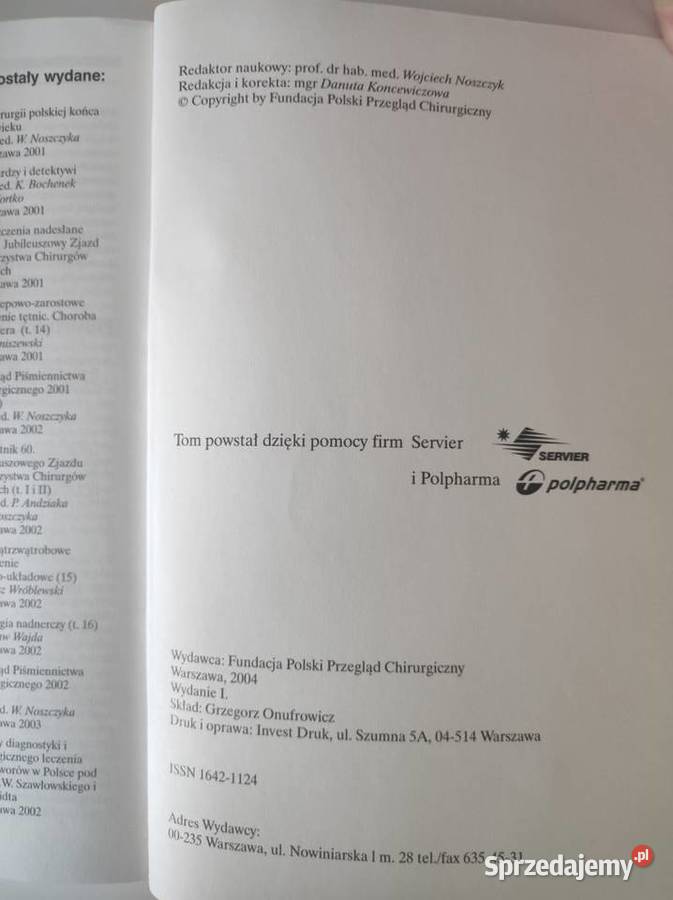 Przegląd piśmiennictwa Chirurgicznego 2003 świętokrzyskie Kielce