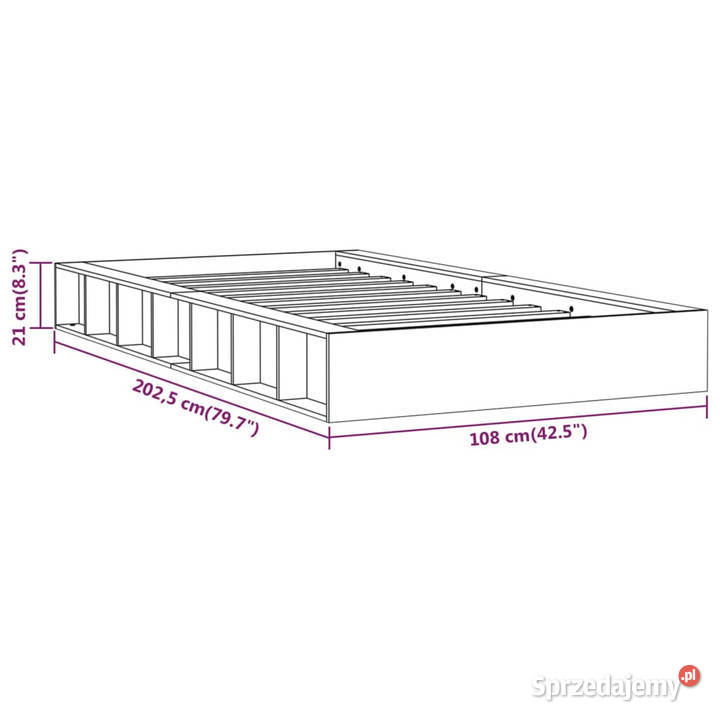 Rama łóżka biała lite drewno 90 x 200 WM820692 Warszawa