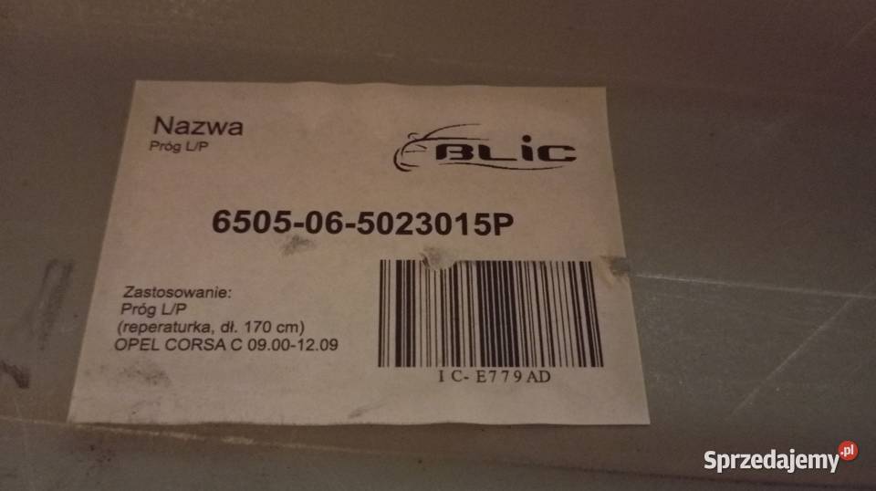 Próg zewnętrzny Opel Corsa C Rok produkcji 2003 Chorzów