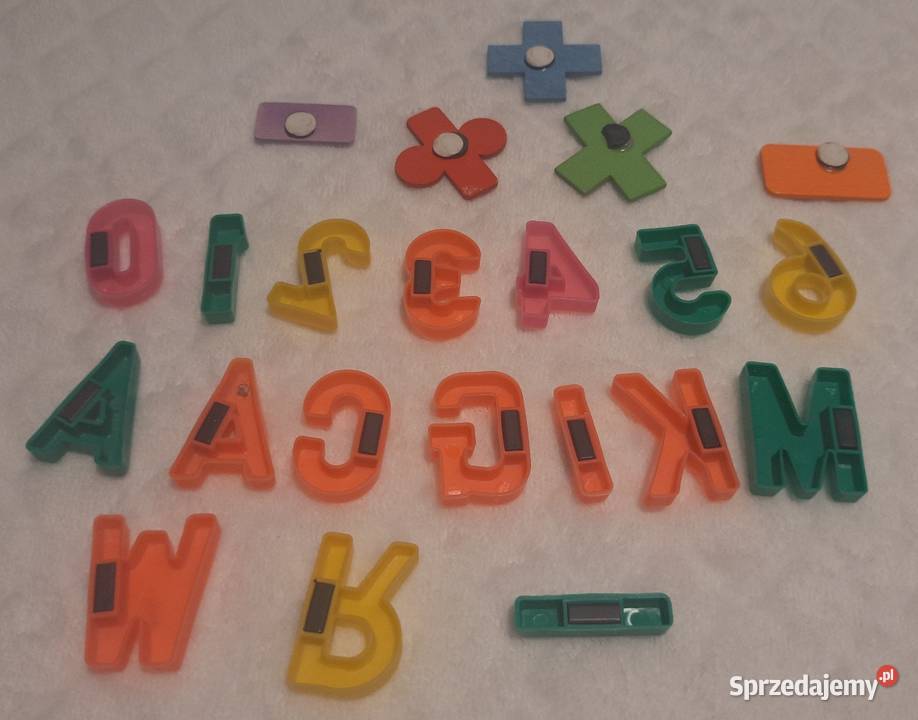 Magnesy na lodówkę Zestaw literki cyfry itp Czeladź