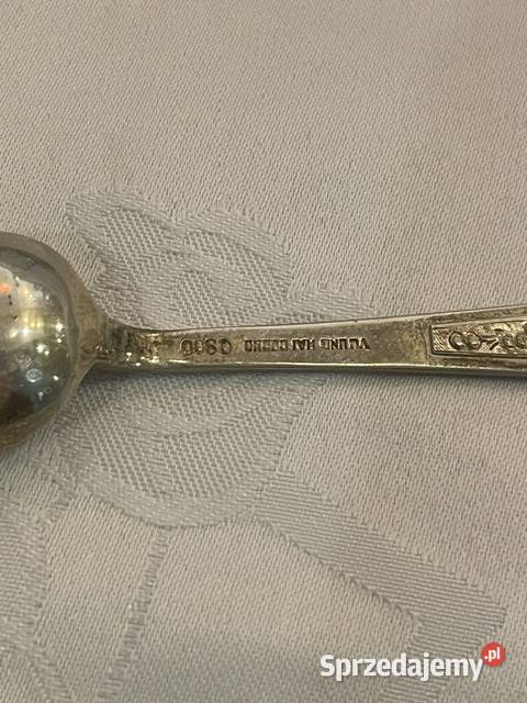 Elegancki zestaw 12 srebrnych łyżeczek próba 900