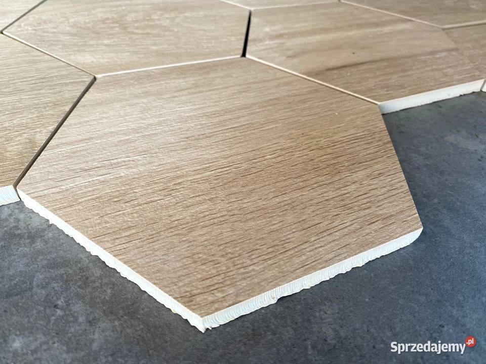 Płytki heksagonalne drewnopodobne PLASTER MIODU Łask