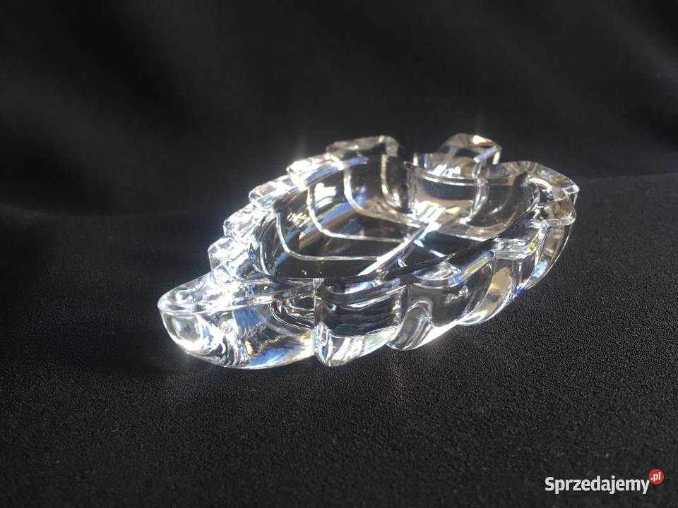 Szklany liść patera szklana na biżuterię Ceramika i szkło zachodniopomorskie