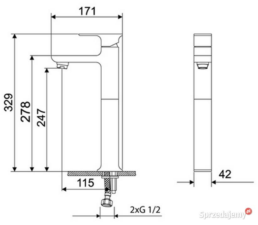 Bateria umywalkowa wysoka Excellent Axel ROMA inny kolor wielkopolskie Kalisz