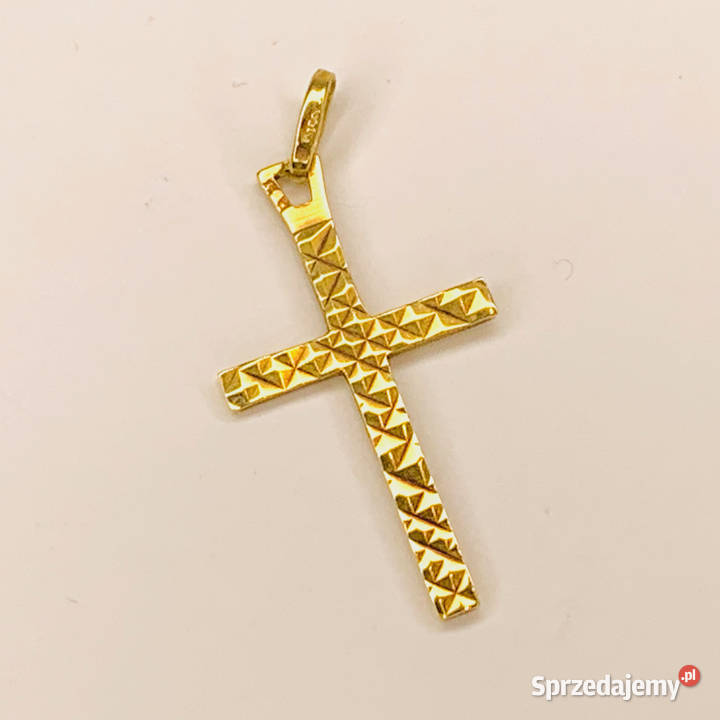 Złota ZAWIESZKA wisiorek KRZYŻYK 14K cudowny Warszawa