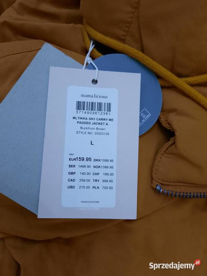 L Kurtka ciążowa płaszczyk MAMALICIOUS 3w1 Carry Szczerbice