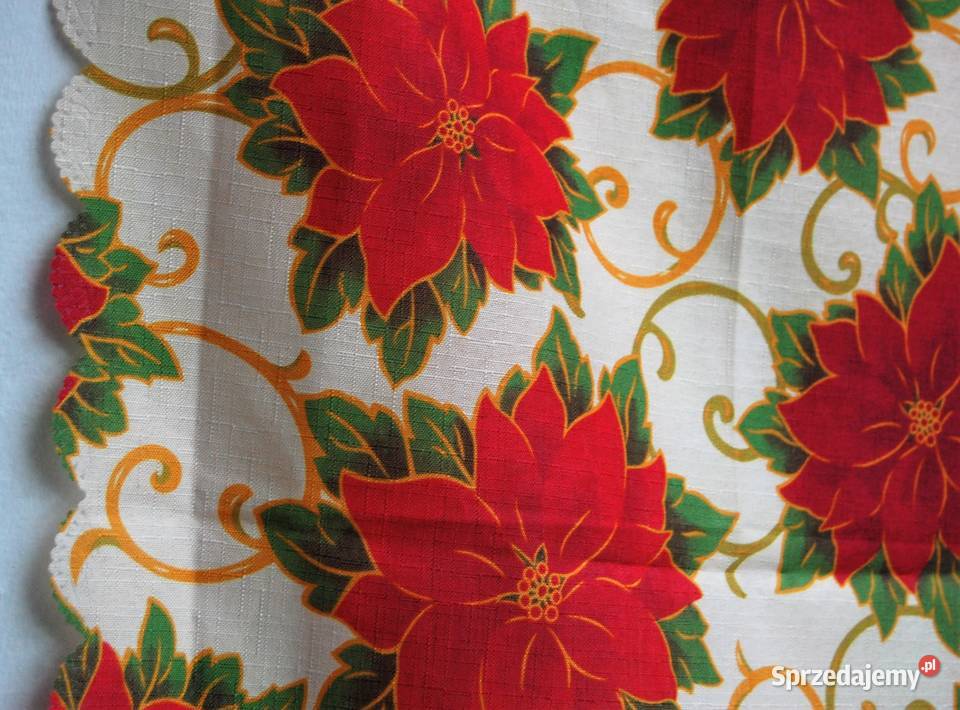 Kwadratowy obrus świąteczny gwiazda betlejemska Lublin sprzedam