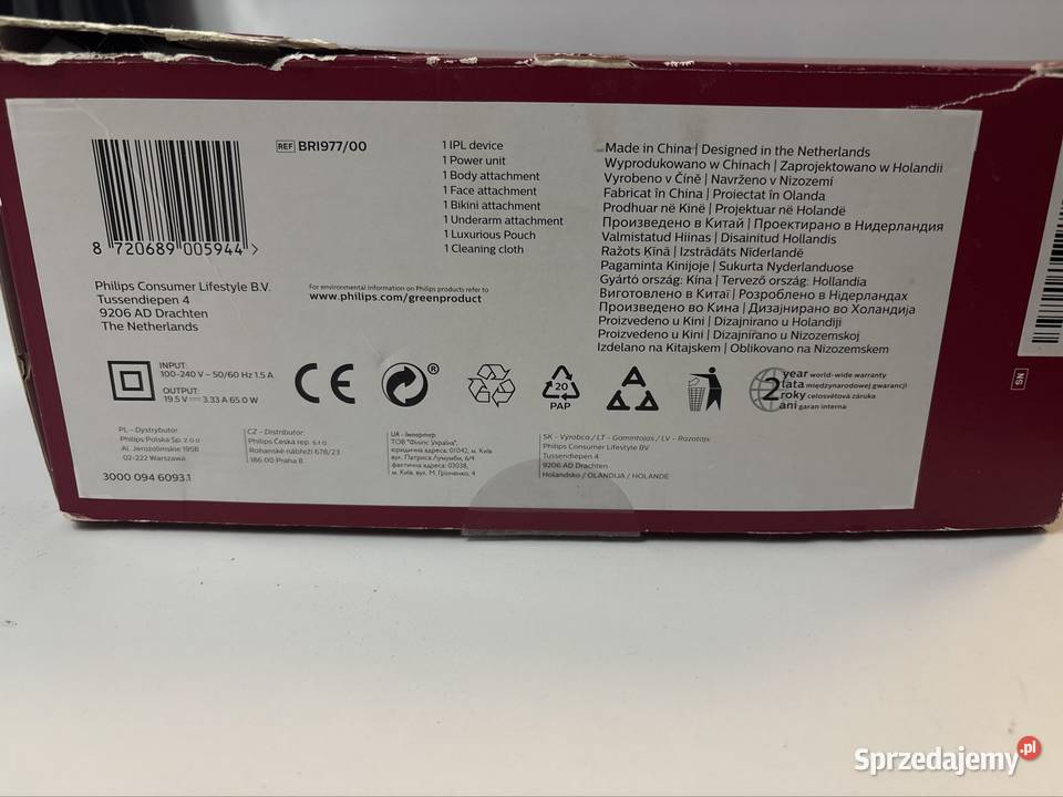 PHILIPS LUMEA BRI97700 DEPILATOR IPL SENSEIQ Pozostałe Szwedy