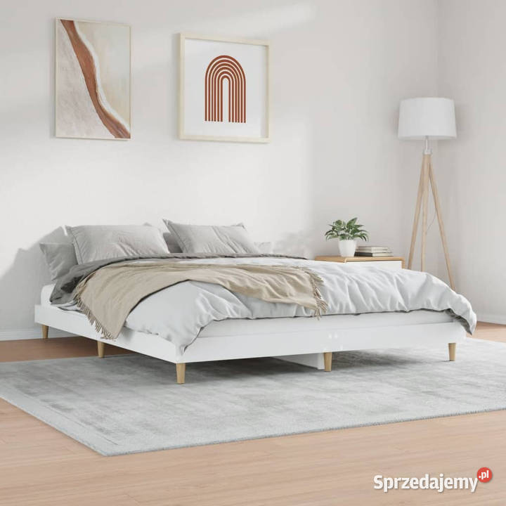 Rama łóżka biała materiał drewnopochodny 140x200 mazowieckie