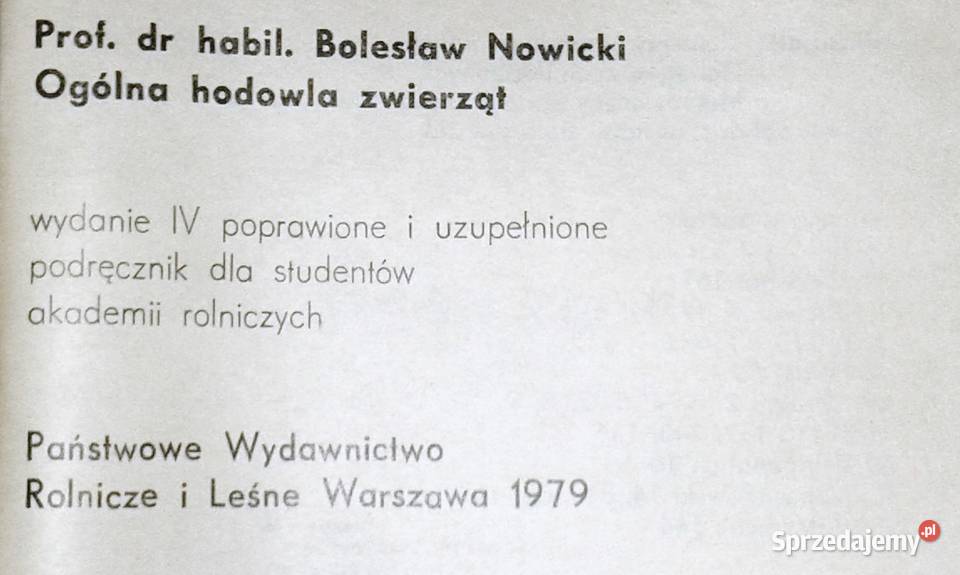 Ogólna hodowla zwierząt Bolesław Nowicki lubelskie Chełm