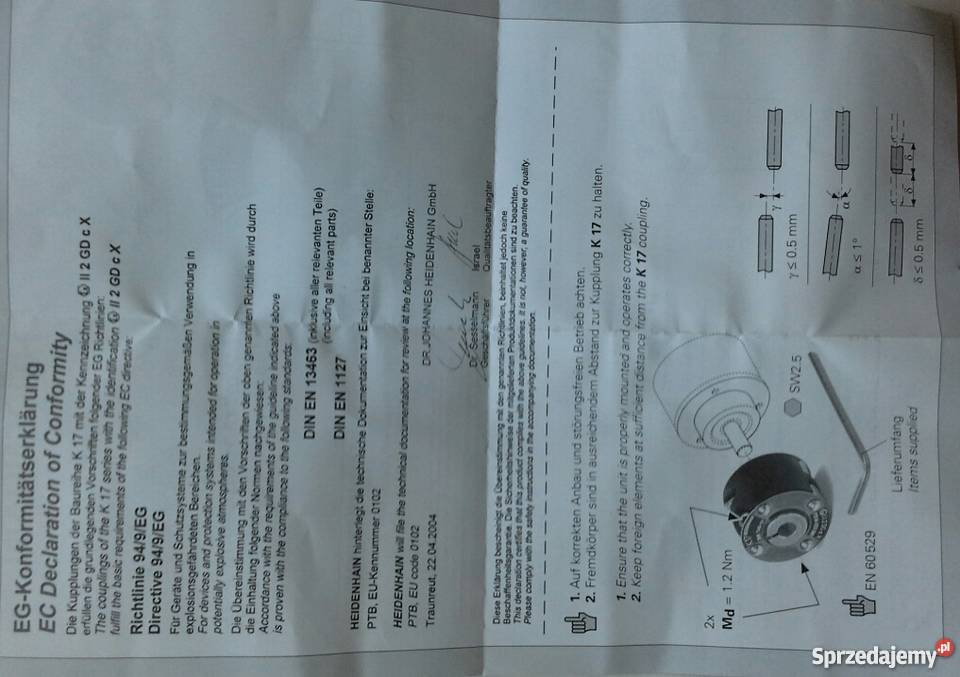 Sprzęgiełko Heidenhain K17 ID 29674601 kupplung Zabrze