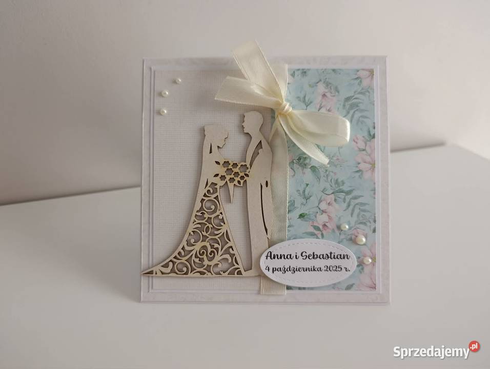 Personalizowana Kartka ręcznie robiona na Ślub