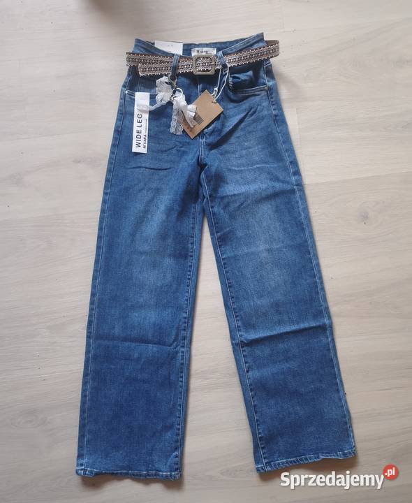 Spodnie jeans szwedy firmy Msara Bez wzoru