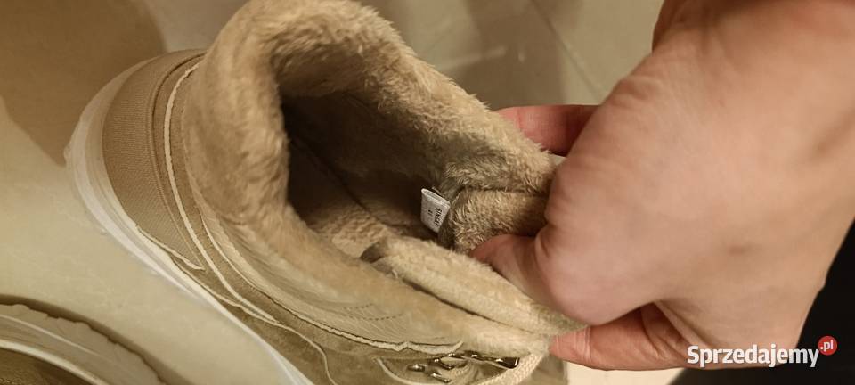Nowe śliczne buty damskie na zime sneakersy brązowy/beżowy Warszawa