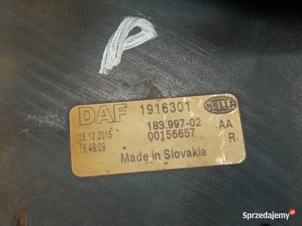PRZETWORNICA XENON PRAWA LED EU 1916301 DAF XF