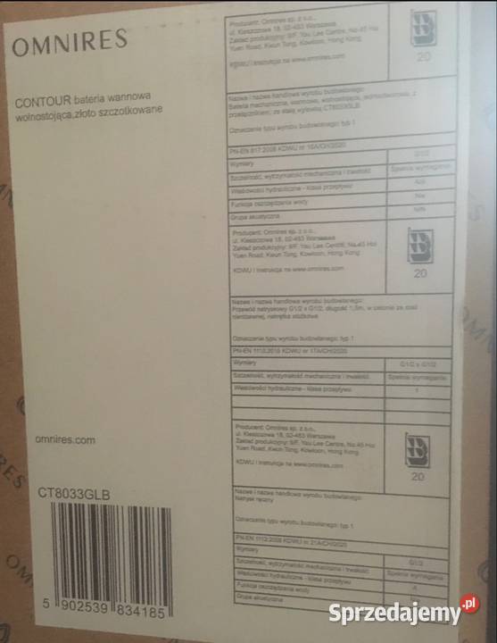 Omnires Contour bateria wannowa wolnostojąca Legionowo