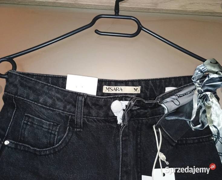 Nowe damskie czarne jeansowe spodnie balloon fit Bytom