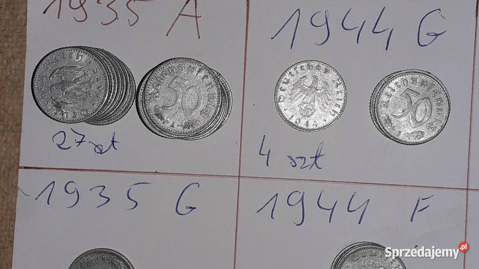 Stare kolekcjonerskie monety Niemcy III rzesza Numizmatyka Szczecin