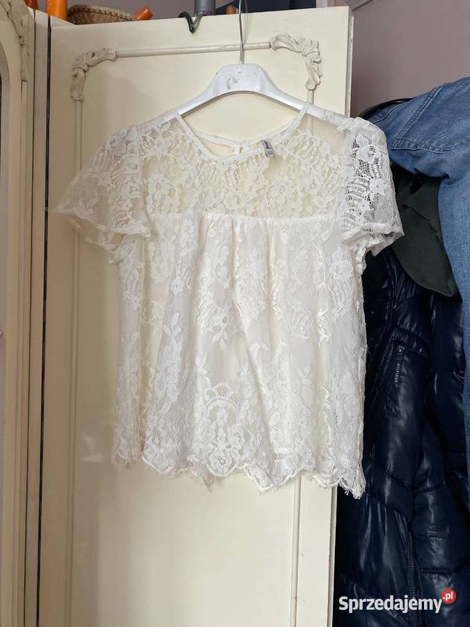 Bluzka Stradivarius koronkowa zwiewne rękawki S Kraków