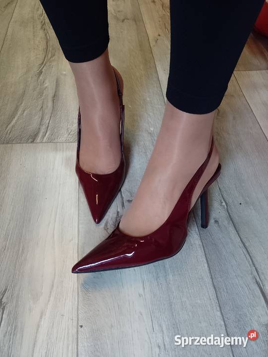 39 Bordowe Burgundowe czółenka wieczorowe z fioletowy Kraków