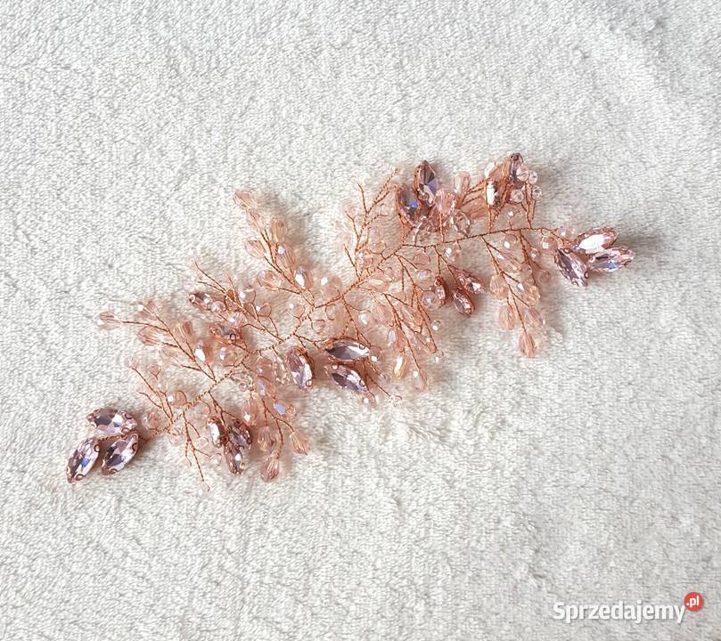 Ozdoba do włosów opaska koraliki ślub wesele Diademy i ozdoby ślubne zachodniopomorskie Szczecin